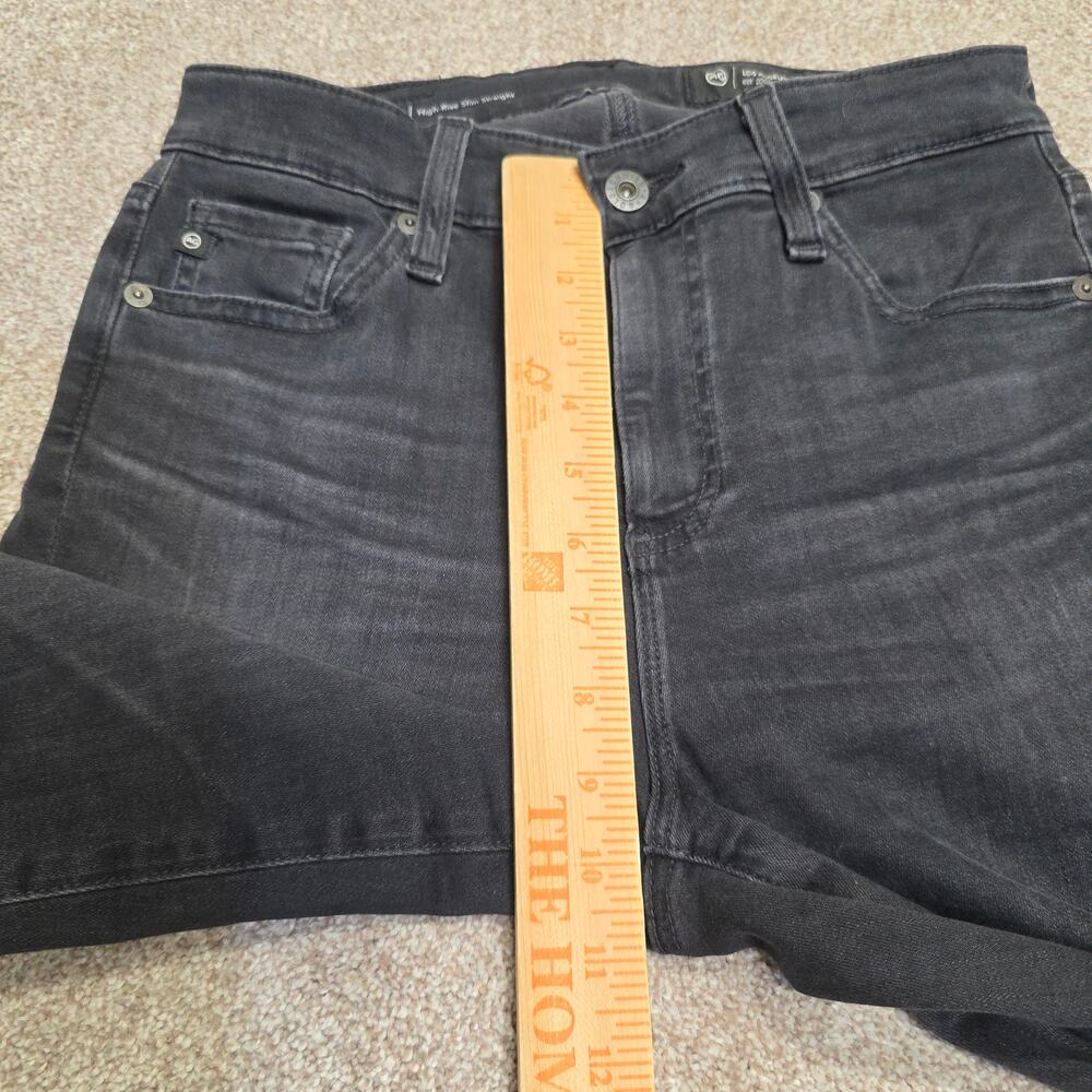 AG Adriano Goldschmied Black Mari High-Rise Slim Straight Jeans Women's 27x29.5 - Picture 11 of 16